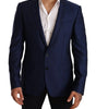 Dolce & Gabbana Blue MARTINI Wool Slim Fit Coat Blazer