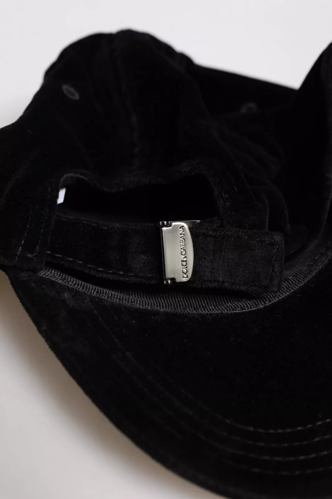 Casquette de baseball 6 panneaux en coton noir Dolce &amp; Gabbana