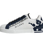 Dolce & Gabbana White Blue Leather Crown Milano Sneaker Shoes