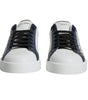 Dolce & Gabbana White Blue Leather Crown Milano Sneaker Shoes