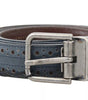 Ceinture Dolce & Gabbana en cuir perforé bleu avec boucle grise