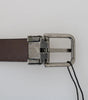 Ceinture Dolce & Gabbana en cuir perforé bleu avec boucle grise