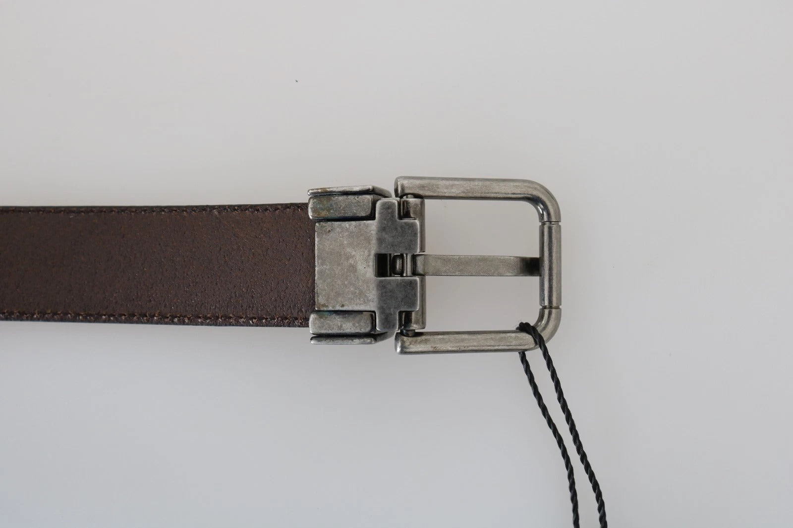 Ceinture Dolce & Gabbana en cuir perforé bleu avec boucle grise