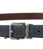 Ceinture Dolce & Gabbana en cuir perforé bleu avec boucle grise