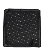 Dolce & Gabbana Black White Printed Square Men Foulard Scarf
