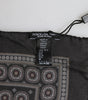 Dolce & Gabbana Black Silk Printed Square Men Foulard Scarf