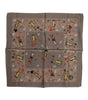 Dolce & Gabbana Brown Silk Printed Square Men Foulard Scarf