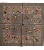 Dolce & Gabbana Brown Silk Printed Square Men Foulard Scarf