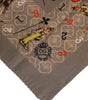 Dolce & Gabbana Brown Silk Printed Square Men Foulard Scarf