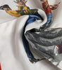 Dolce & Gabbana White Printed Silk Square Men Foulard Scarf