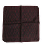 Dolce & Gabbana Maroon Black Printed Square Men Foulard Scarf