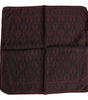 Dolce & Gabbana Maroon Black Printed Square Men Foulard Scarf