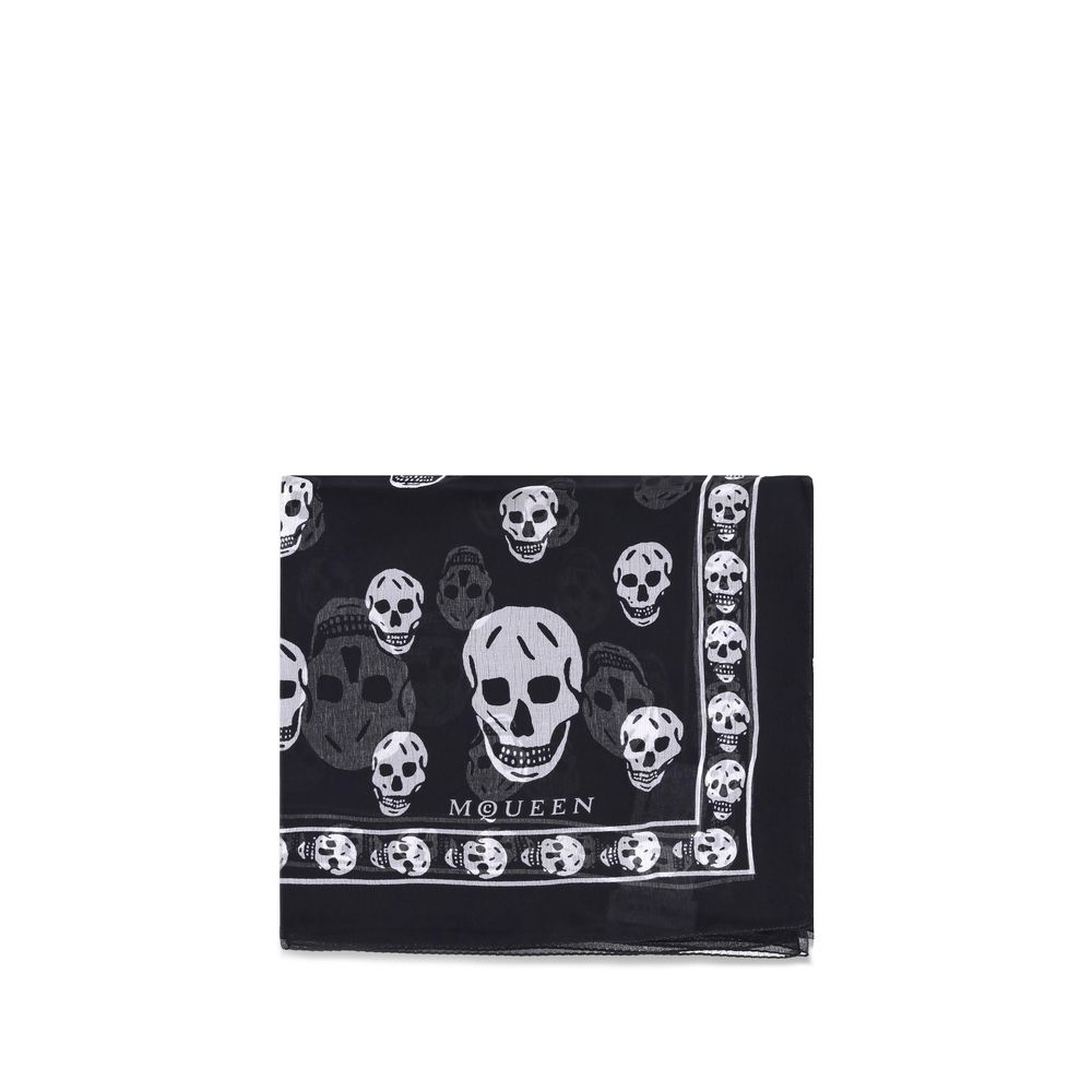 Foulard en soie à tête de mort Alexander McQueen