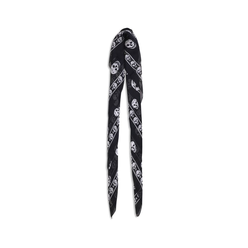 Foulard en soie à tête de mort Alexander McQueen