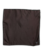 Foulard carré en soie marron Dolce &amp; Gabbana DG Crown pour homme