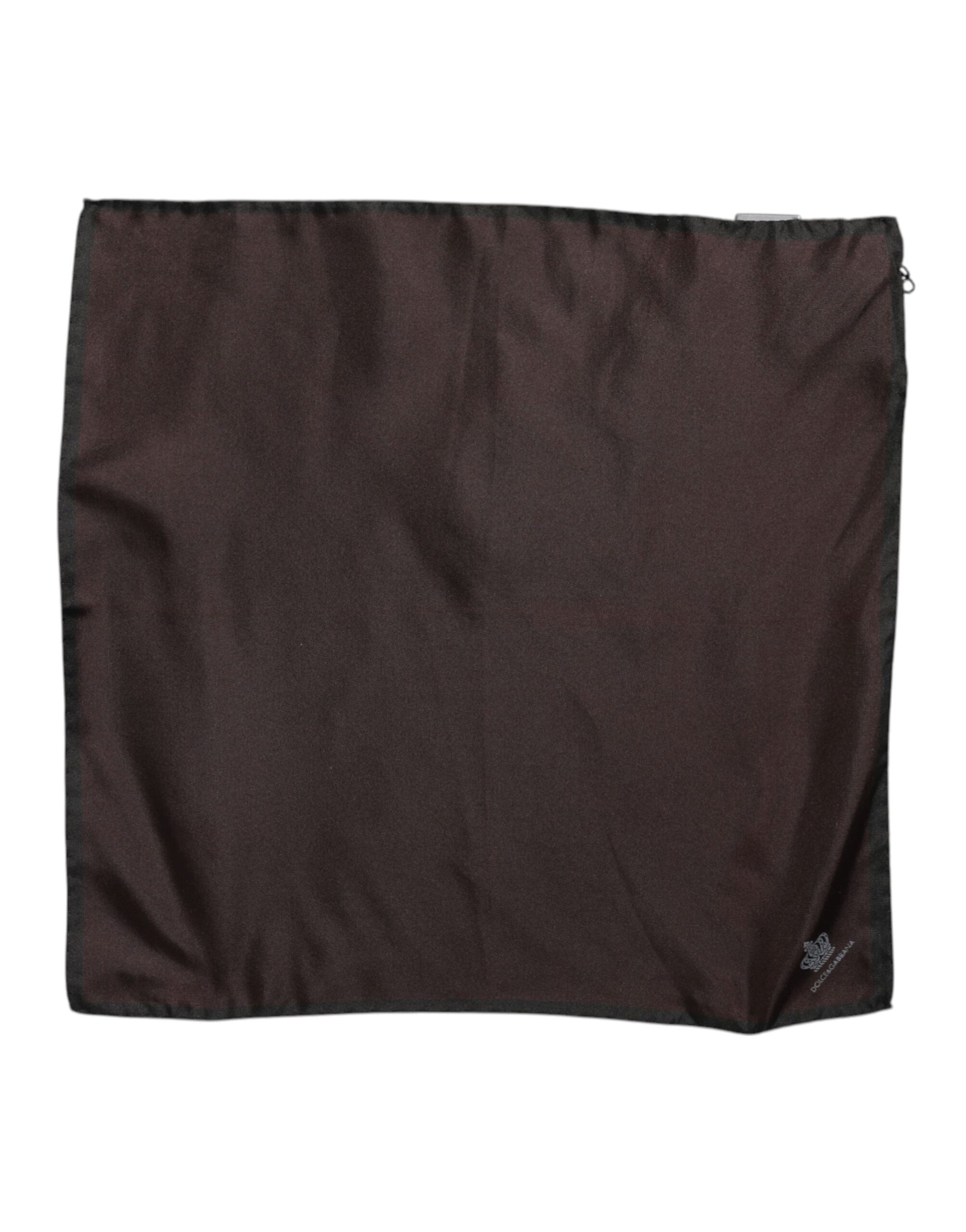 Foulard carré en soie marron Dolce &amp; Gabbana DG Crown pour homme
