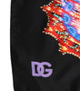 Dolce & Gabbana Black Multicolor Print Square Foulard Scarf