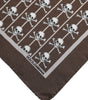 Dolce & Gabbana Brown Skull Silk Square Men Foulard Scarf