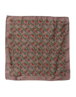 Foulard carré en soie marron piments Dolce &amp; Gabbana pour homme