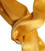 Dolce & Gabbana Yellow Satin Silk Skinny Foulard Wrap Scarf