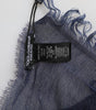 Dolce & Gabbana Dark Blue Neck Warmer Wrap Men Shawl Scarf