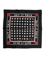 Foulard carré en soie imprimé noir Dolce & Gabbana pour homme