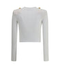 Balmain Ribbed and braided Cardigan