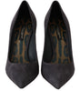 Dolce & Gabbana Gray Suede Leather Stiletto  Shoes Heels