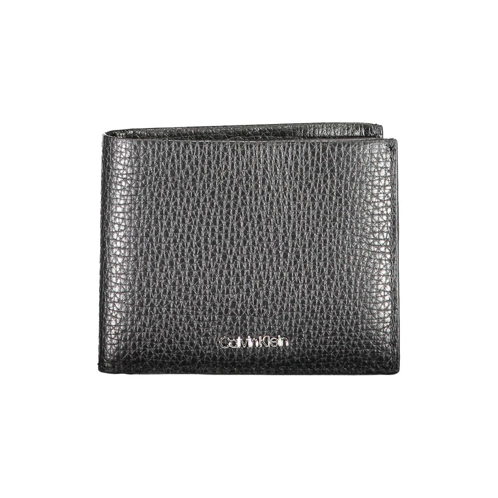 Portefeuille en cuir noir Calvin Klein