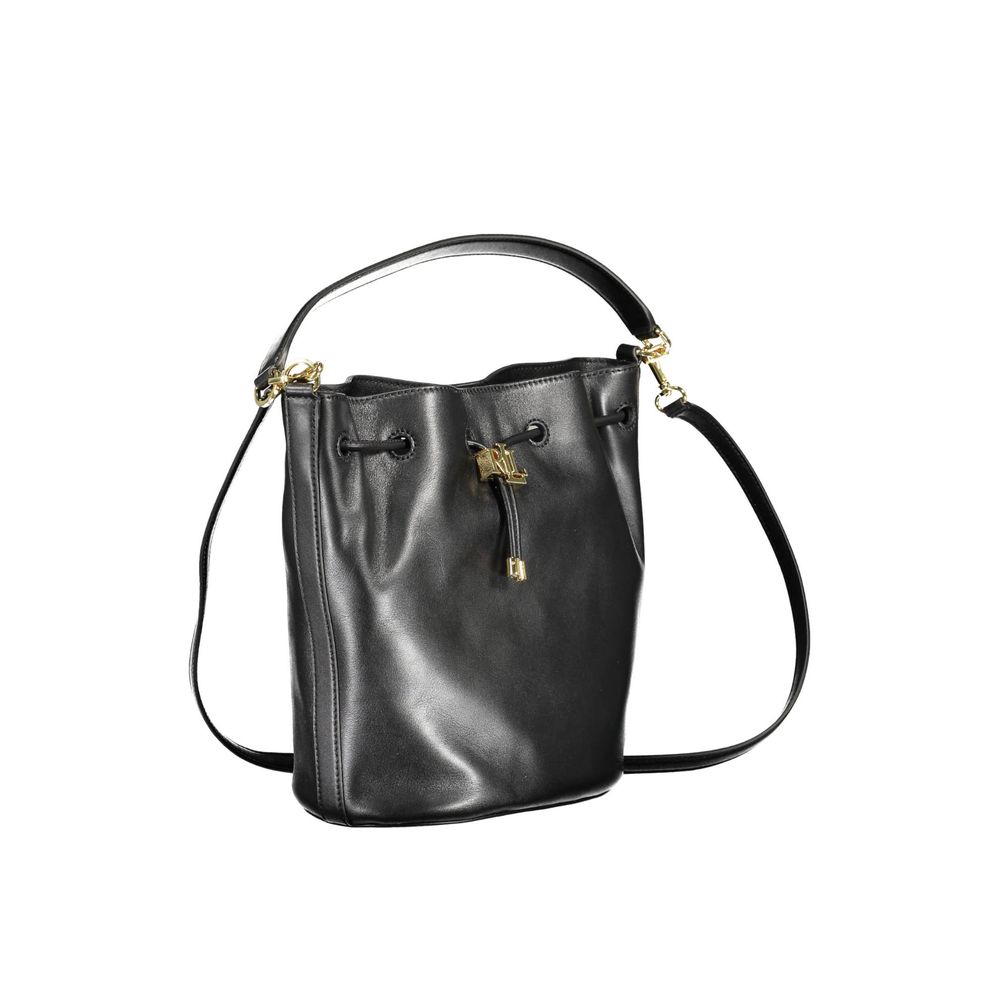 Sac à main en cuir noir Ralph Lauren
