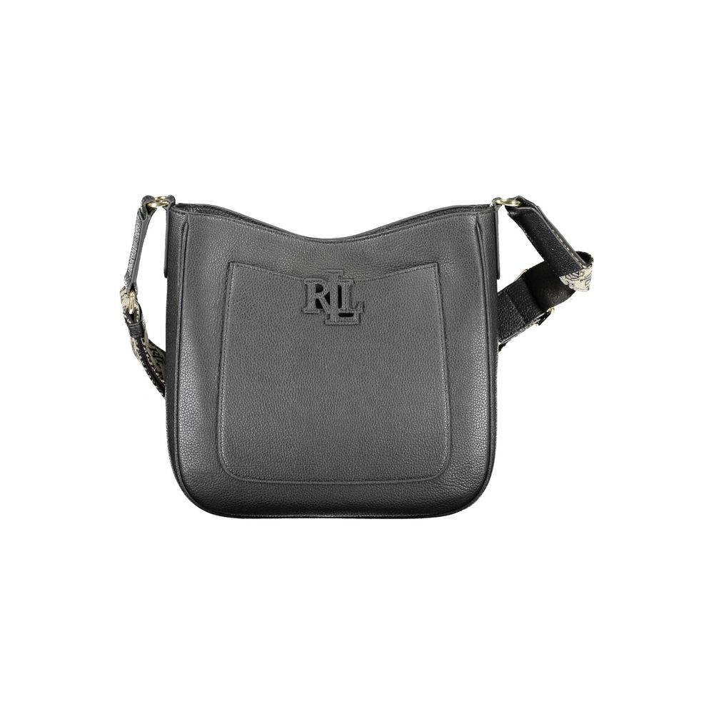 Sac à main en cuir noir Ralph Lauren