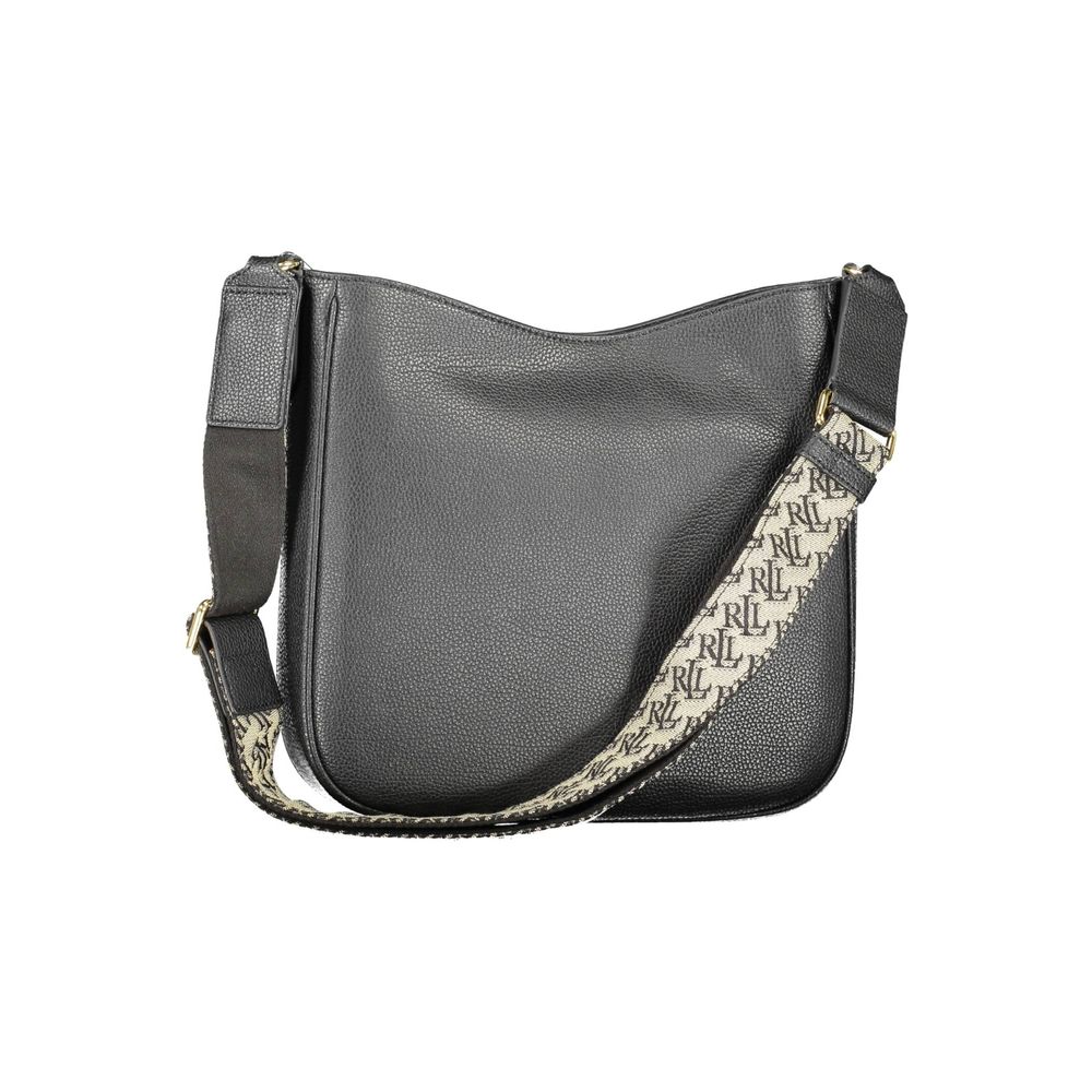 Sac à main en cuir noir Ralph Lauren