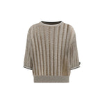 Brunello Cucinelli Openwork knit pattern Sweater with sequins