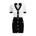 Balmain Braided pattern midi Dress