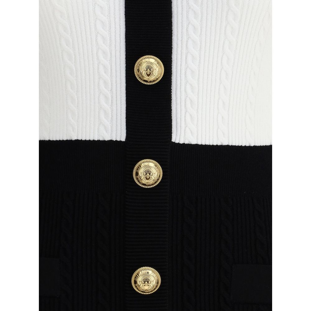Balmain Braided pattern midi Dress