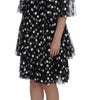 Dolce & Gabbana Black White Polka Dotted Ruffled Dress