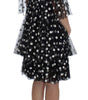 Dolce & Gabbana Black White Polka Dotted Ruffled Dress