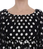 Dolce & Gabbana Black White Polka Dotted Ruffled Dress