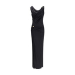 Robe longue drapée en jersey Versace