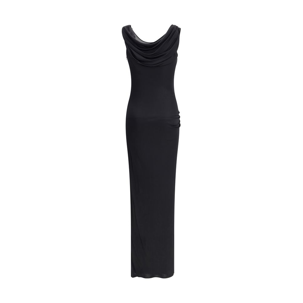Robe longue drapée en jersey Versace