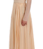 Dolce & Gabbana Beige Silk Ball Gown Full Length Dress