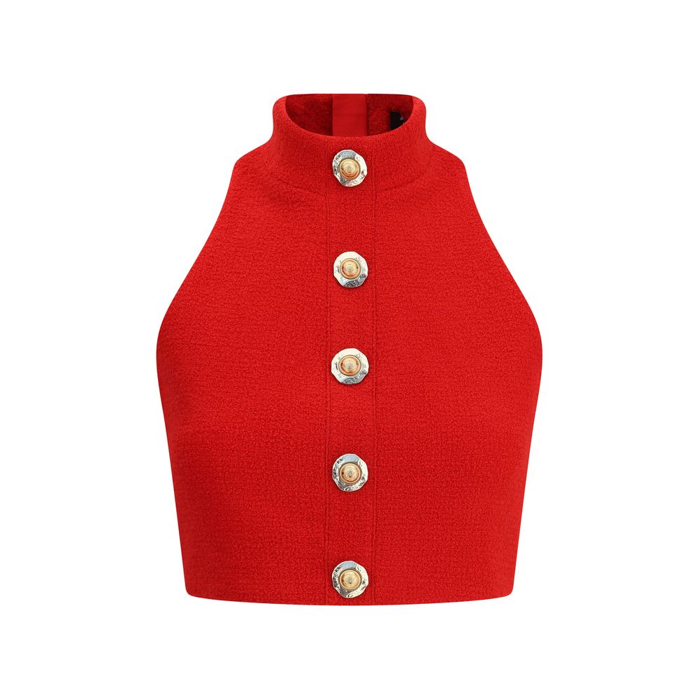 Balmain Bouclé wool crop top