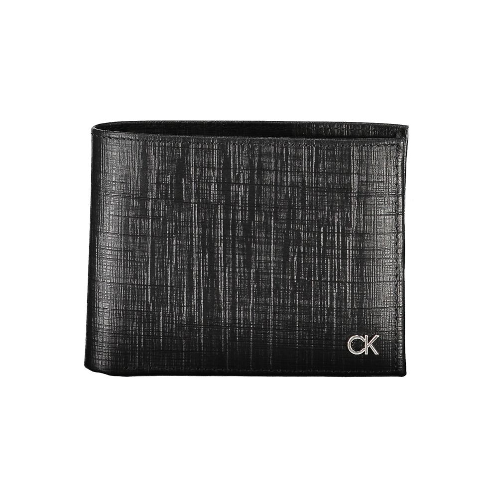 Portefeuille en cuir noir Calvin Klein