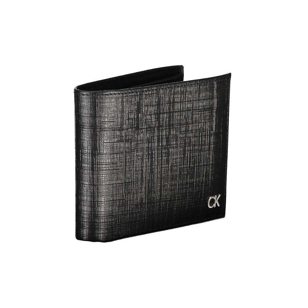 Portefeuille en cuir noir Calvin Klein