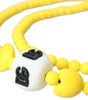 Dolce &amp; Gabbana Yellow Beaded Chain DG Logo Charm Accessory Necklace