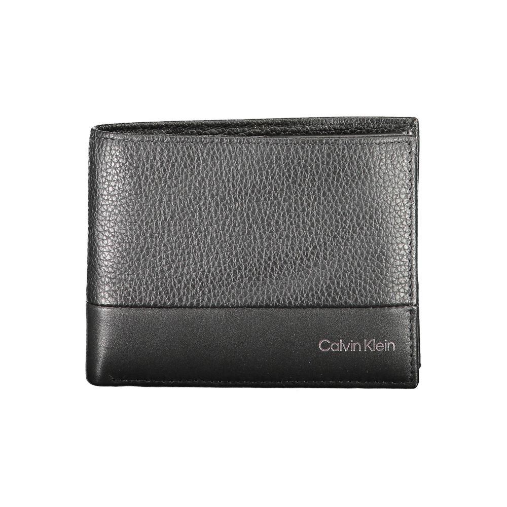 Portefeuille en cuir noir Calvin Klein