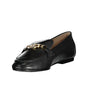 Ralph Lauren Black Leather Flat Shoe