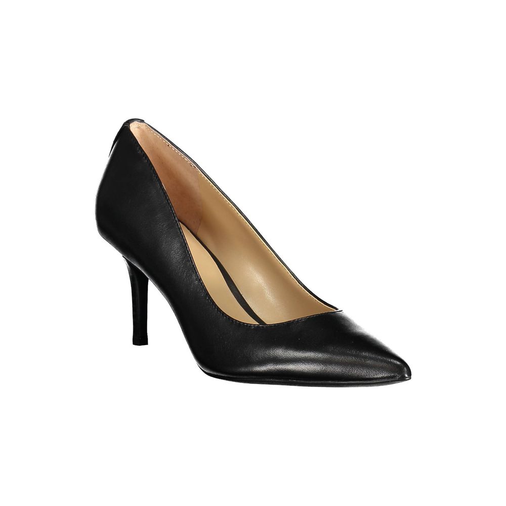 Chaussures plates en cuir noir Ralph Lauren