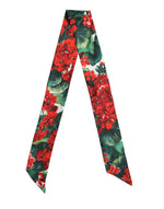 Dolce &amp; Gabbana Multicolor Floral Silk Skinny Neck Wrap Scarf
