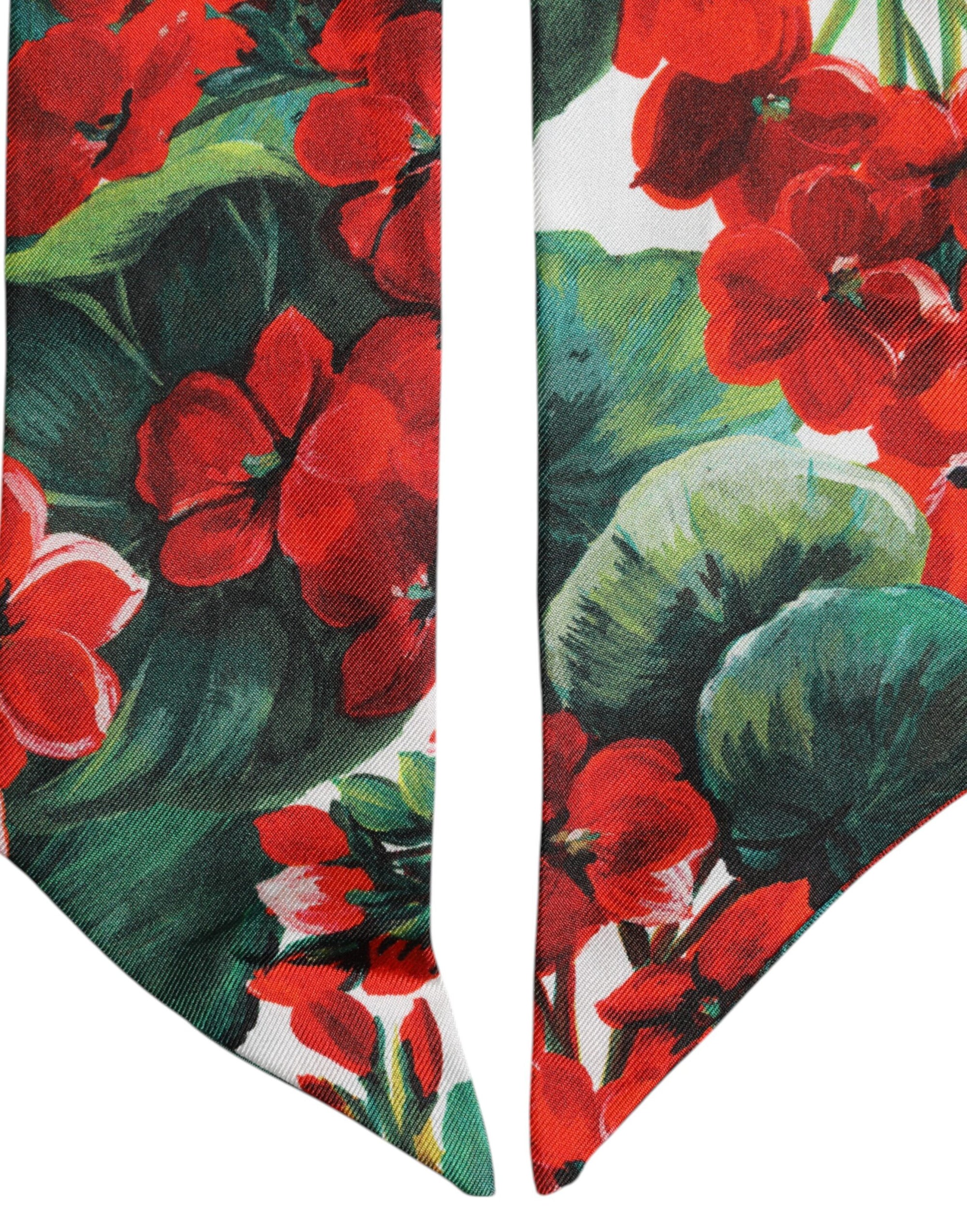 Dolce &amp; Gabbana Multicolor Floral Silk Skinny Neck Wrap Scarf